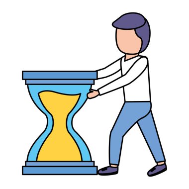 kum saati ile zarif genç işadamı