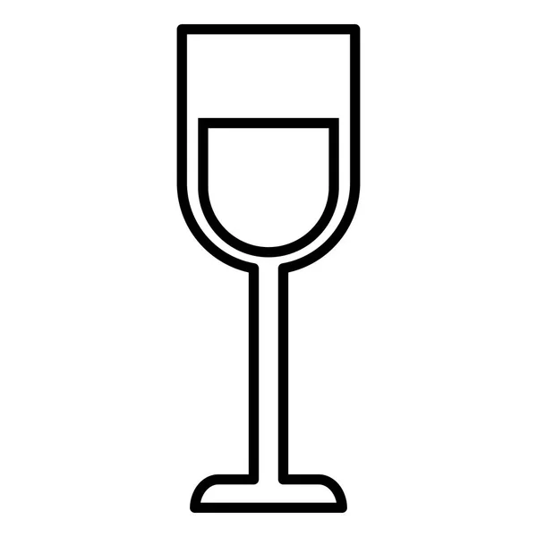 Wijn glas Cup drankje op witte achtergrond — Stockvector