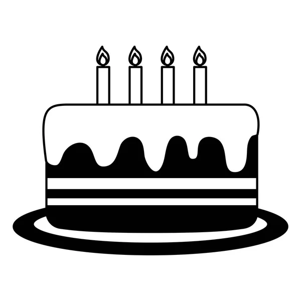 Doğum günü pastası mumlar tatlı gıda — Stok Vektör