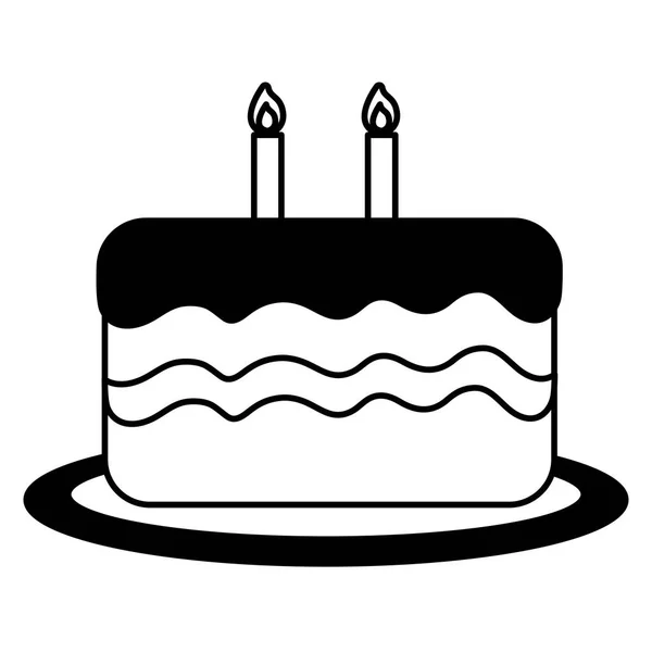 生日蛋糕蜡烛甜点食品 — 图库矢量图片