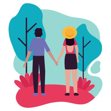 alanında genç aşıklar çift