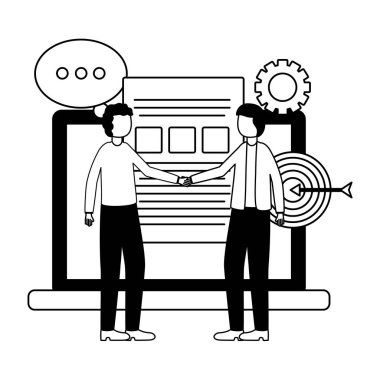 dizüstü bilgisayar ile genç işadamları takım