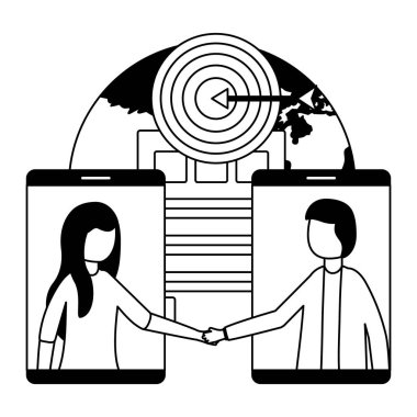 akıllı telefonlar ile genç iş çift takım