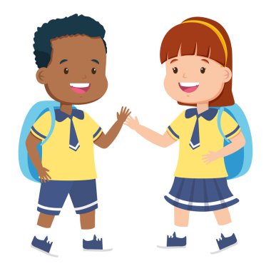 sırt çantası ile okula geri öğrenciler