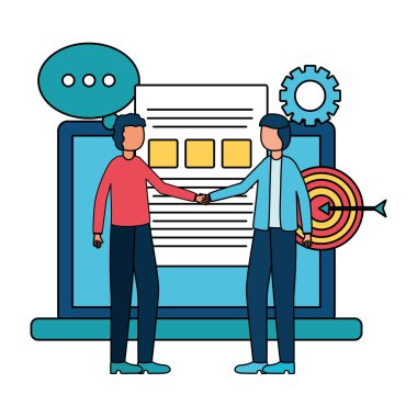 dizüstü bilgisayar ile genç işadamları takım