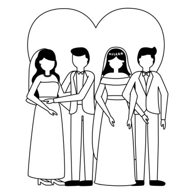 çiftler düğün gelinler ve damat