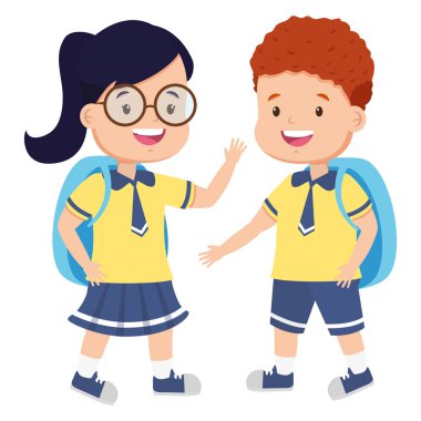 sırt çantası ile okula geri öğrenciler