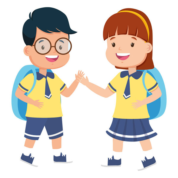 студенты с рюкзаком возвращаются в школу
