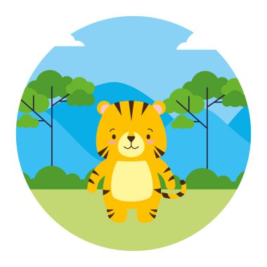 sevimli kaplan hayvan manzara doğal