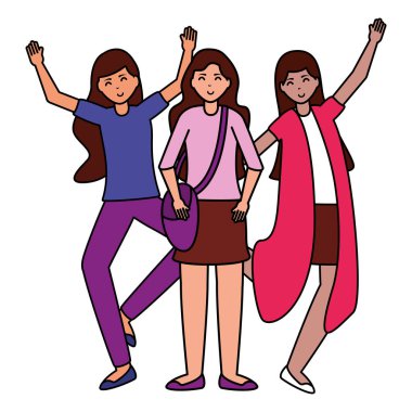 mutlu genç insanlar düz tasarım