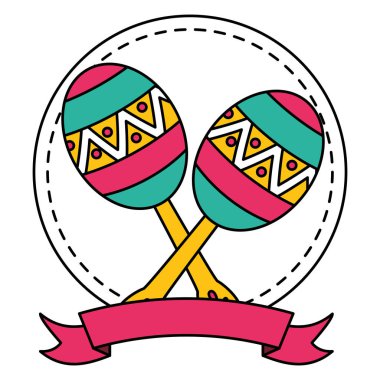 Meksika maracas geleneksel enstrüman simgesi