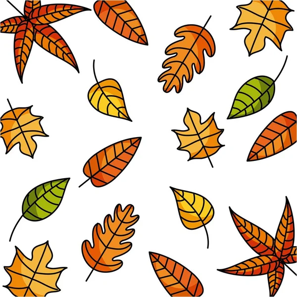Φθινοπωρινά φύλλα φυσική διακόσμηση φύλλωμα — Διανυσματικό Αρχείο