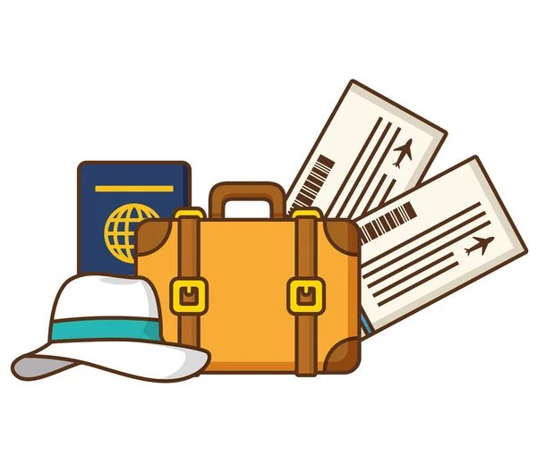 Pasaportes para maletas de vacaciones — Vector de stock