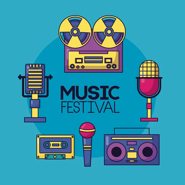 Festival müzik poster — Stok Vektör