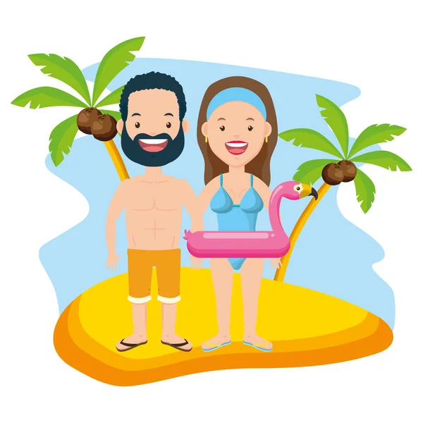 Hora de verano personas — Vector de stock