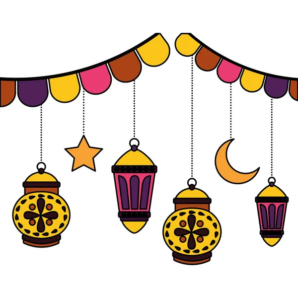 Appeso lanterne decorazione — Vettoriale Stock