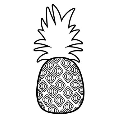 Beyaz arka planda ananas tropikal meyveler