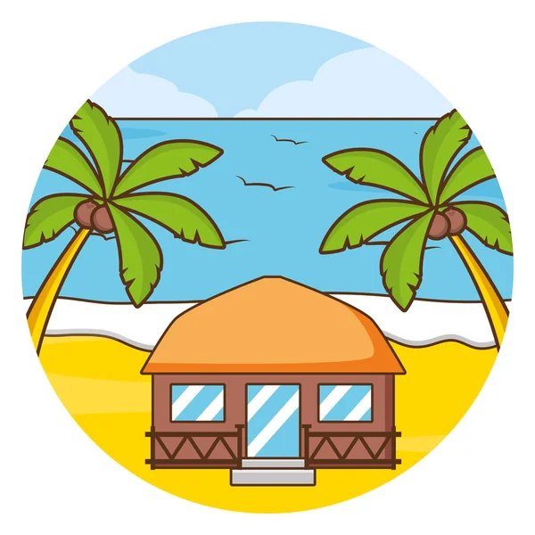 Παραλία διακοπές εικόνα — Διανυσματικό Αρχείο