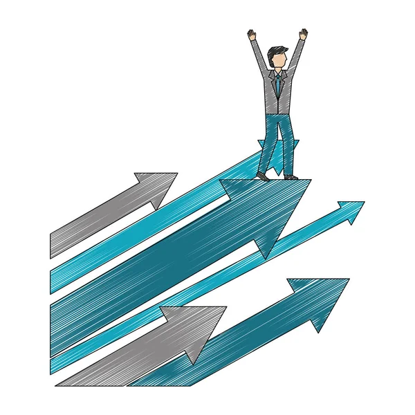 finans okları üzerinde duran işadamı yukarı