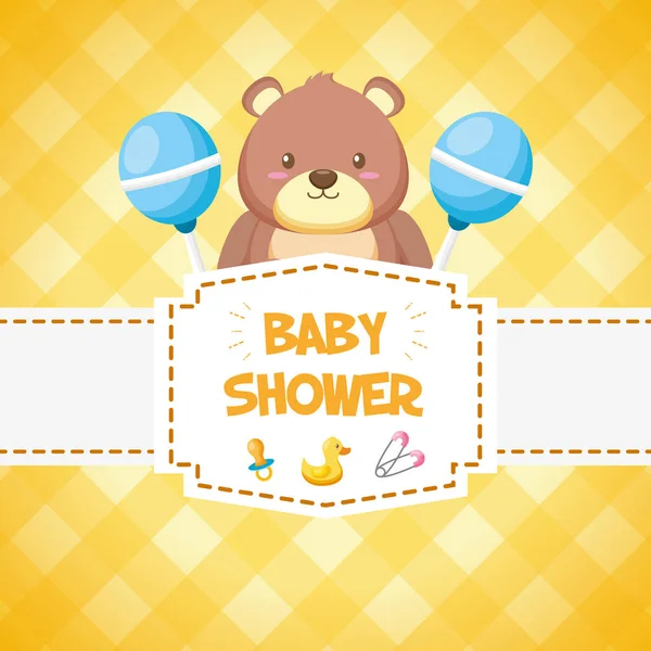 Dekoracja Baby Shower karty — Wektor stockowy
