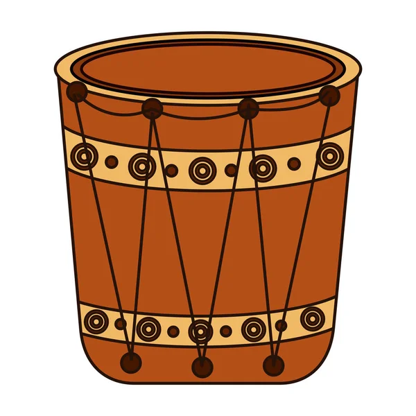 Indian folk drum instrument icon — Stock Vector