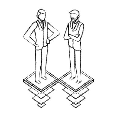 iki iş adamı ayakta karakterler