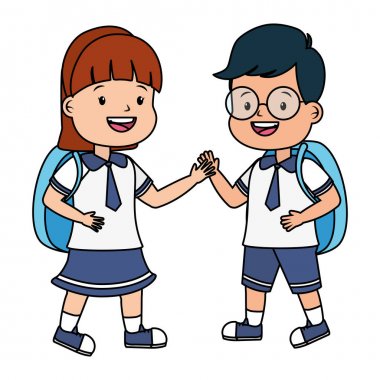 sırt çantası ile okula geri öğrenciler