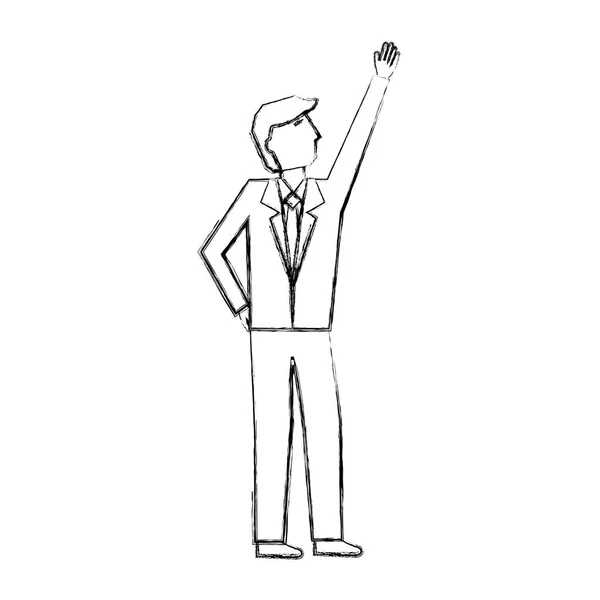 Επιχειρηματίας με το χέρι επάνω χαρακτήρα avatar — Διανυσματικό Αρχείο