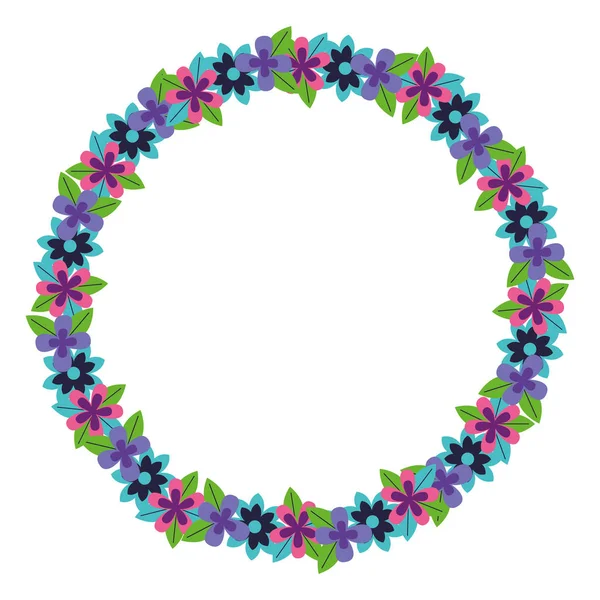 Couronne fleurs décoration florale icône — Image vectorielle