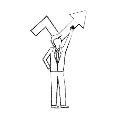 Avatar karakter ok ile işadamı