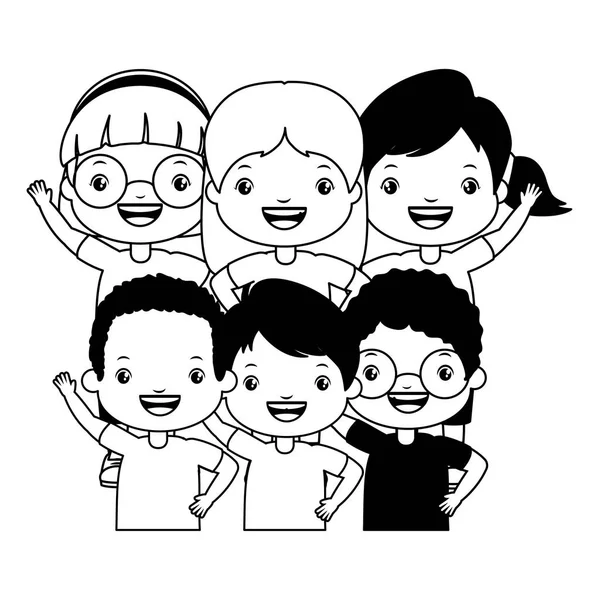 Grupo chico y chica — Vector de stock