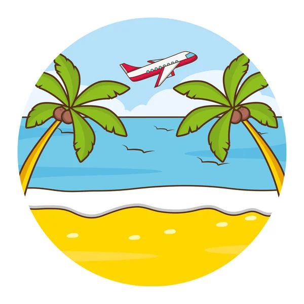 Praia férias imagem — Vetor de Stock
