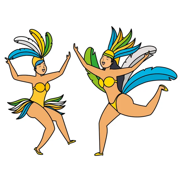 Danser Brazilië carnaval — Stockvector