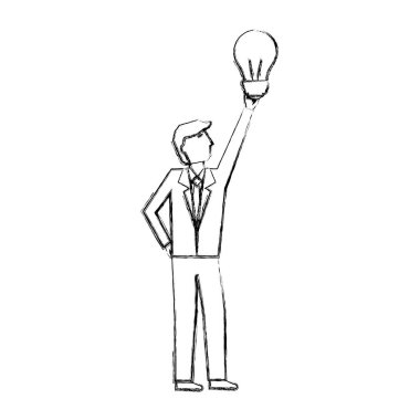 ampul avatar karakter ile işadamı