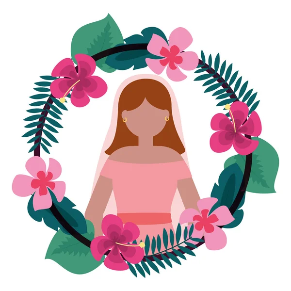 Düğün gündüz çiçek çelenk ile gelin