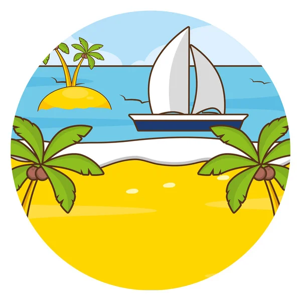 Playa vacaciones imagen — Vector de stock