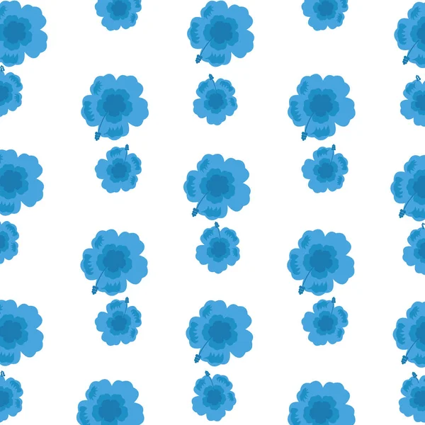 Tropikal mavi çiçekler egzotik dekorasyon — Stok Vektör