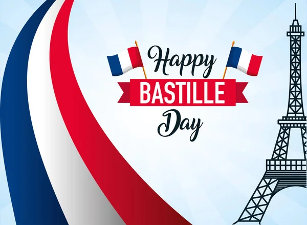 Gelukkige bastille dag — Stockvector