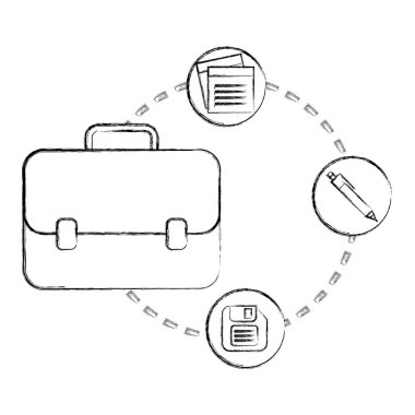 iş evrak çantası ofis notu disket ve kalem