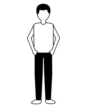 adam karakter beyaz arka plan üzerinde