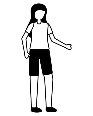 beyaz arka planda karakter kadın