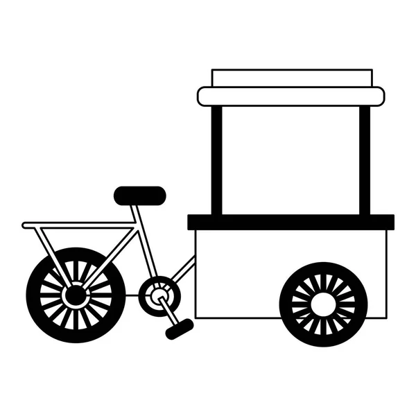 Καλάθι τροφίμων ποδηλάτων σε λευκό φόντο — Διανυσματικό Αρχείο