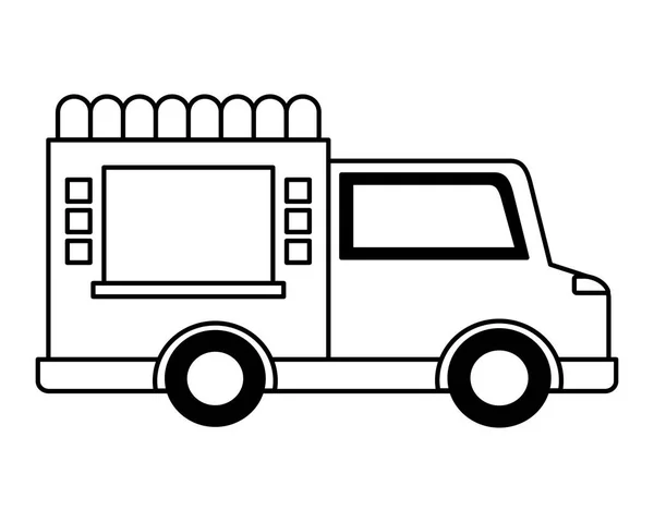 Caminhão de alimentos no fundo branco — Vetor de Stock