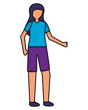 beyaz arka planda karakter kadın