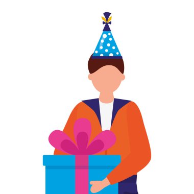 hediye kutusu doğum günü tutan adam