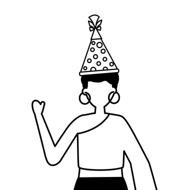 parti şapka doğum günü kutlaması ile kadın