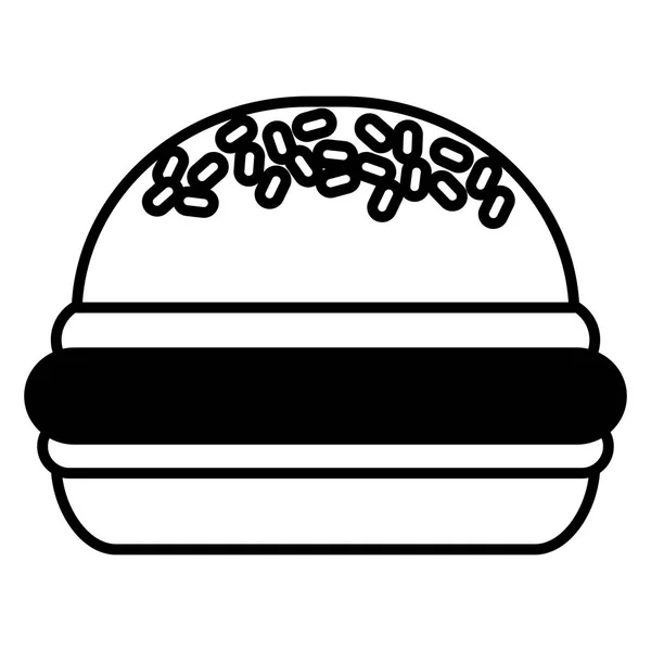 Välsmakande hamburgare på vit bakgrund — Stock vektor