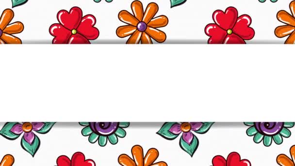 Flowers garden with ethnic mandalas boho style pattern — Stock Video