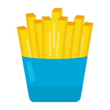 Beyaz arka planda patates kızartması.