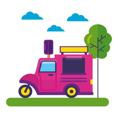 gıda kamyon dondurma popsicle park sokak ağaçları